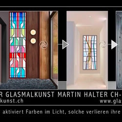 Glaskunst-Inszenierung für Raum und Fenster (oder Türen)