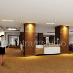 3D-Rendering Interior Design für kommerzielle Empfang