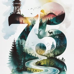 Illustration zum 75-jährigen Jubiläum des Vereins pro Sihltal