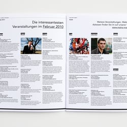 Doppelseiten-Gestaltung für den Veranstaltungskalender
