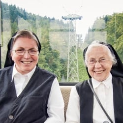 Nuns on the cable car, Schauinslandbahn Freiburg im Breisgau