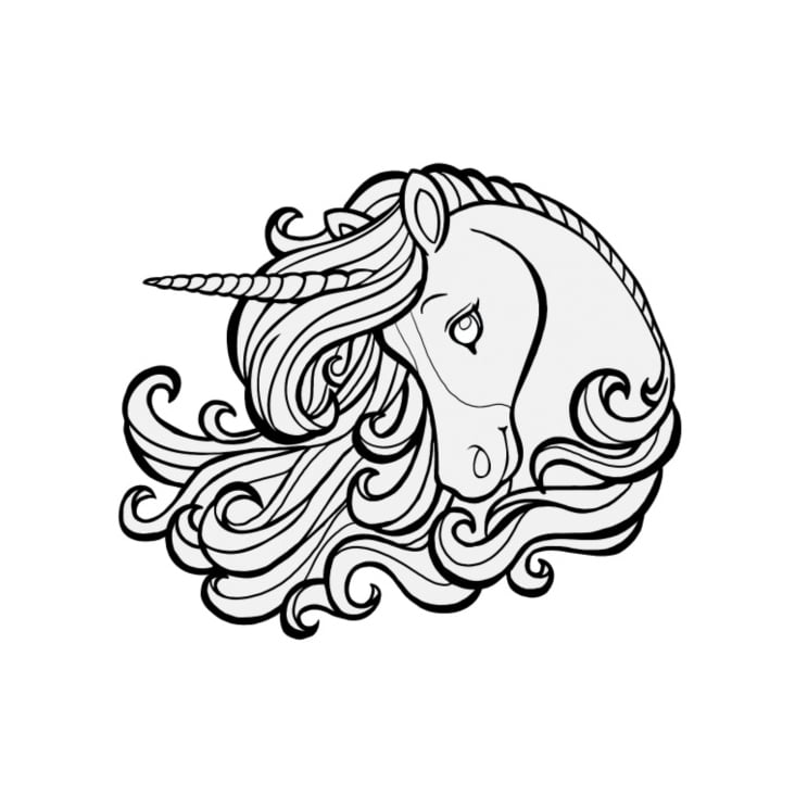 Einhorn Outline Zeichnung