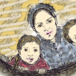 Kinderbuchillustration – Blick in den Bottich