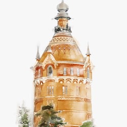 suzana-mujakovic-wasserturm-favoriten-watercolour-illustration