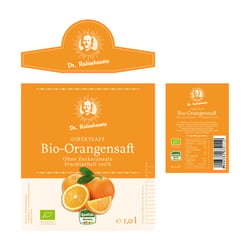 Etiketten Dr. Rubenbauers Bio-Orangensaft