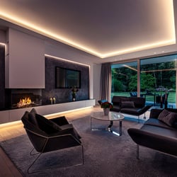 Wohnzimmer mit Kamin