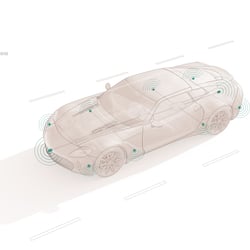 Sensoren am Fahrzeug Darstellung im Smart City Design
