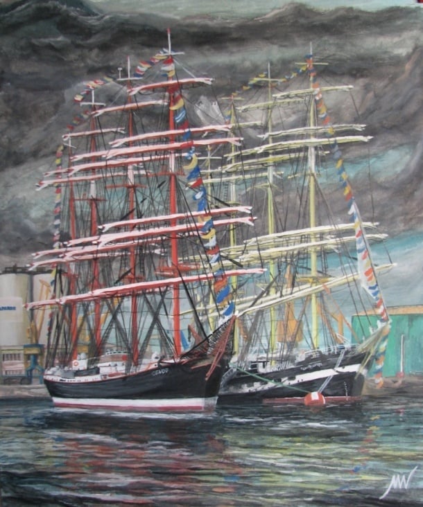 Sedov und Kruzenshternm in Brest