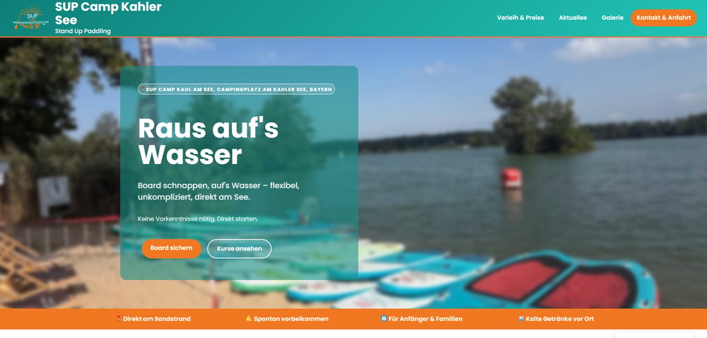 SUP Camp Kahl – Startseite Hero