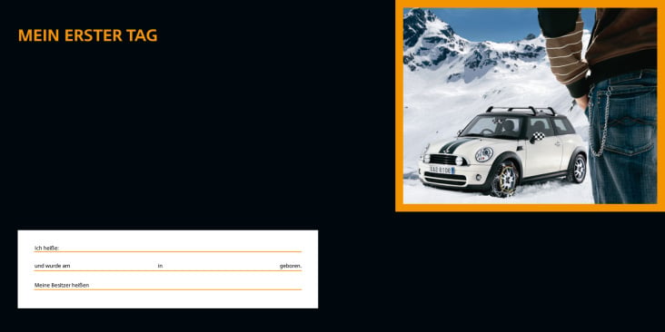 BMW Mini Begrüßungs-Flyer