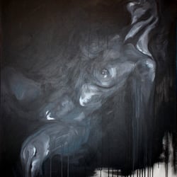Black #1 90×100 Acryl auf Leinwand