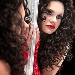 the mirror.