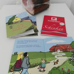 Fertiges Kinderbuch im DIN A6 Format zu Werbezwecke für Schinken Nissen