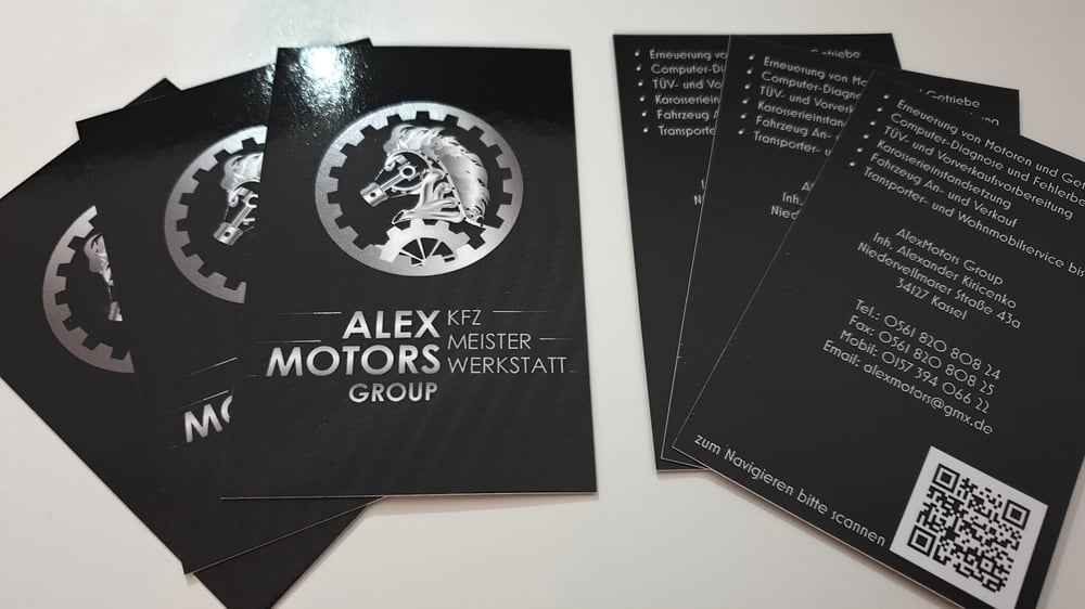 Visitenkarten für Fa. AlexMotors