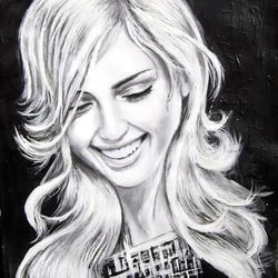 Jessica Alba – Portrait in Acryl