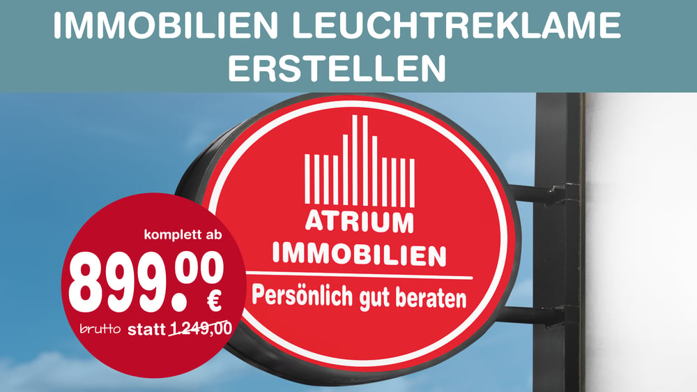 Immobilien-Leuchtreklame erstellen | Layout gestalten