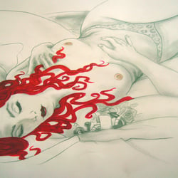 Bleistift;Tinte und Wasserfarbenkombination DinA2