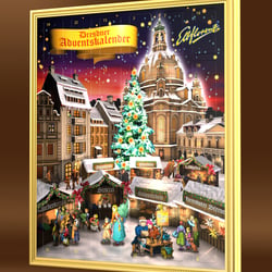 Elbflorenz-Adventskalender, Motiv mit 3D-Modeling nach Gemälde von Canaletto,1748