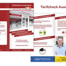 Flyergestaltung für Firma Tarifcheck Auerbach