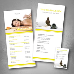 Zeitgemäßes Design mit fernöstlichen Flair (Flyer & Visitenkarte)