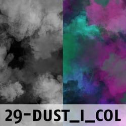 Beispiel für Pinsel-Set: Dust, Staub, Nebel… – farbig und sw