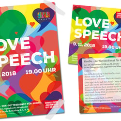 Flyer und Poster für Konfirmanden-Gottesdienst »KonGo« des Wiesbadener Stadtjugendpfarramtes und der Evangelischen Jugendkirche