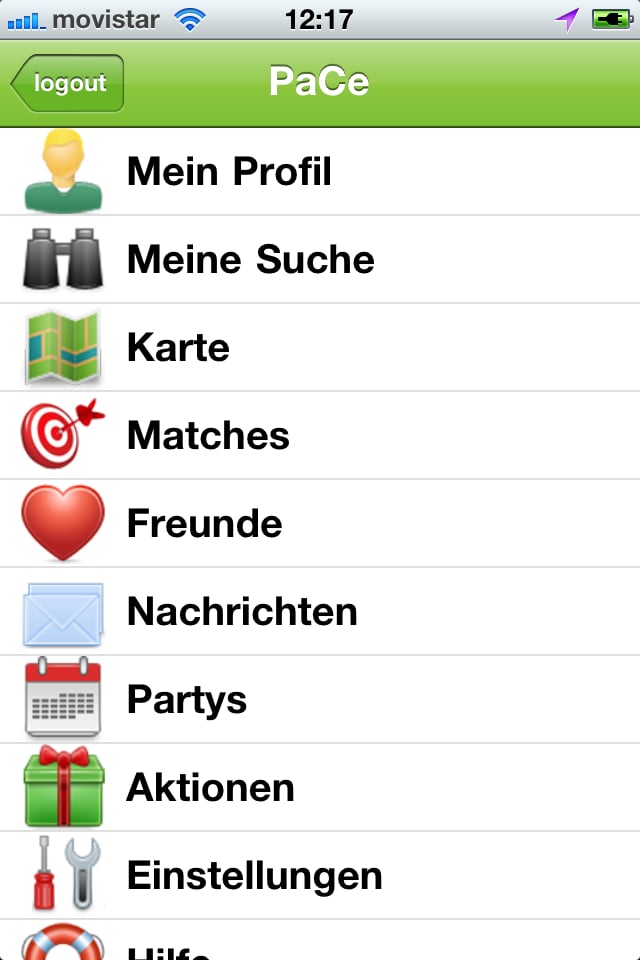 iPhone Hauptmenü
