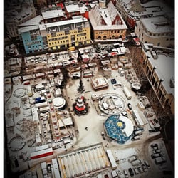 Blick vom Intershop-Tower auf den winterlichen Eichplatz