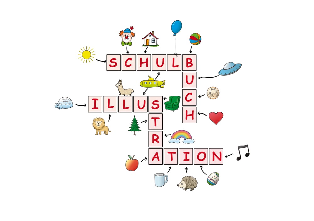Schulbuch-Illustrationen, Rätsel