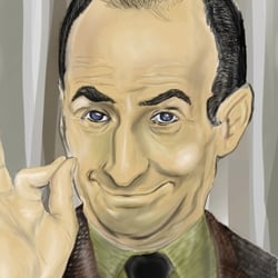 Louis de Funes gemalt
