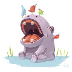 Glückliches Hippo