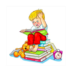 Kinder-Illustration für T-Shirt-Design „Lesen kann so faszinieren!“
