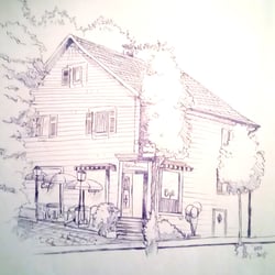 Skizze eines alten Hauses