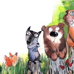 Gelschreiber und Aquarell
