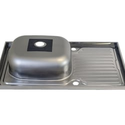 Küchen Auflagespüle Edelstahl mit Abtropffläche Set