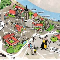 illustrierter Stadtplan dreidimensionale Optik