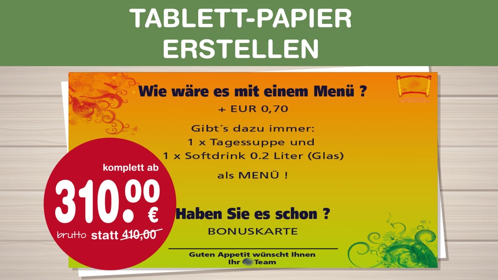 Tablett-Papier, Tischsets erstellen | Layout gestalten