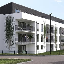 Mehrfamilienhaus auf der Straße