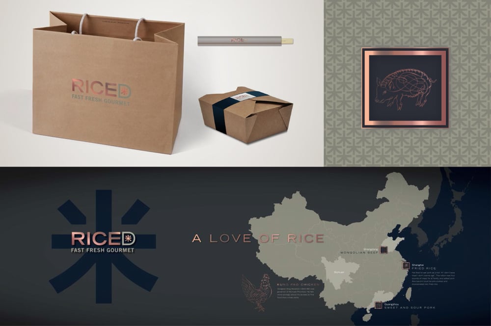 RICED Restaurant collateral design