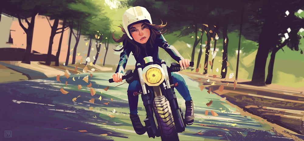 girl on motorbike
