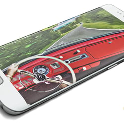Modern Screendesign Samsung S6 mit runden Ecken und orig Käfer-Mockup