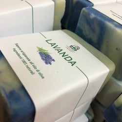 Lavendel-Seife handgemacht aus Olivenöl, Etikett
