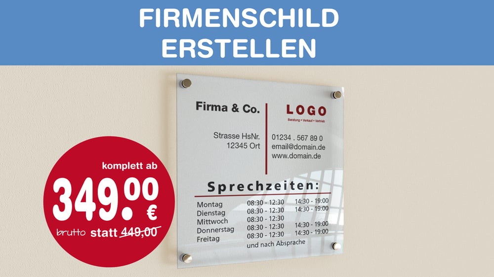 Firmenschild erstellen | Layout gestalten
