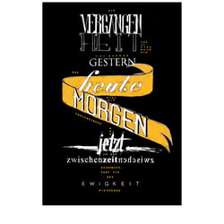 Typographieposter. Diverse Medien