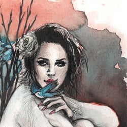 Lana del rey with blue bird Detail