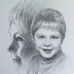 Porträt, Bleistift auf Papier