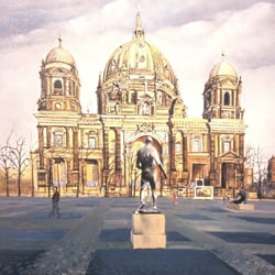 Berliner Dom, Eitempera u. Öl/Lw, 80×60 cm, 1995