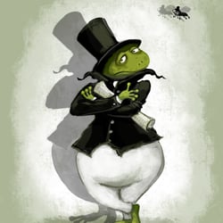 Lustige Froschfamilie