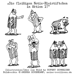 Die fleißigen Notiz-Bleistiftchen in Aktion 1