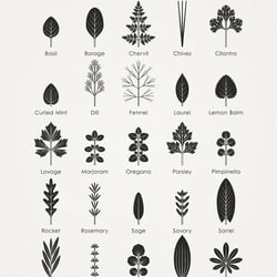 Identification Chart Favored Culinary Herbs
